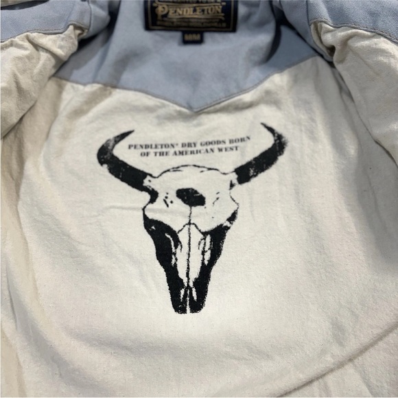 Pendleton Denim Jacket Fleece Sherpa Collar Women’s Medium Trucker Dry Goods - Picture 7 of 11